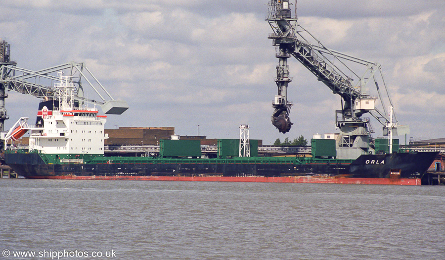 Photograph of the vessel  Orla pictured at Tilbury Power Station on 1st September 2001