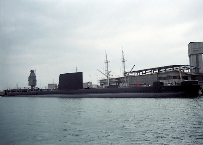Photograph of the vessel HMS Orpheus pictured at Gosport on 12th March 1988