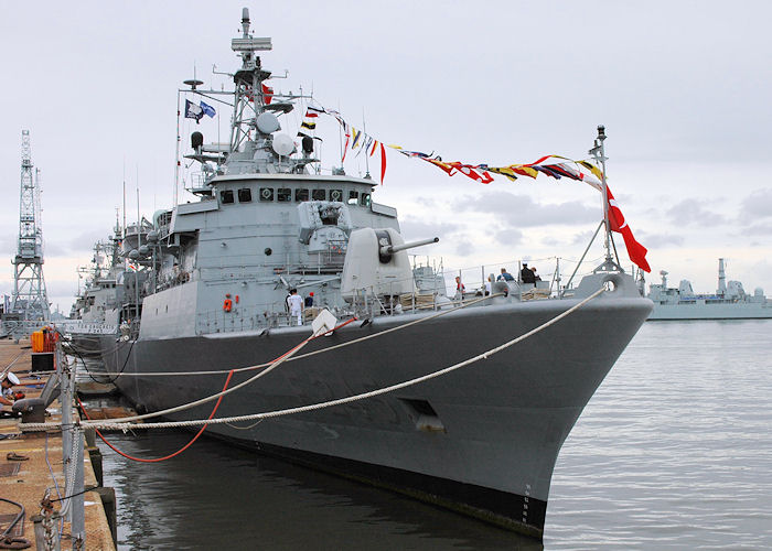 Photograph of the vessel TCG Oruçreis pictured at the International Festival of the Sea, Portsmouth Naval Base on 3rd July 2005