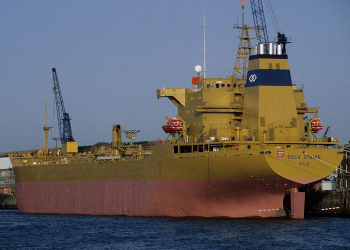 Photograph of the vessel  Osco Stripe pictured in Hamburg on 24th August 1995