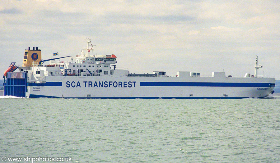 Photograph of the vessel  Ostrand pictured on the River Thames on 31st August 2002