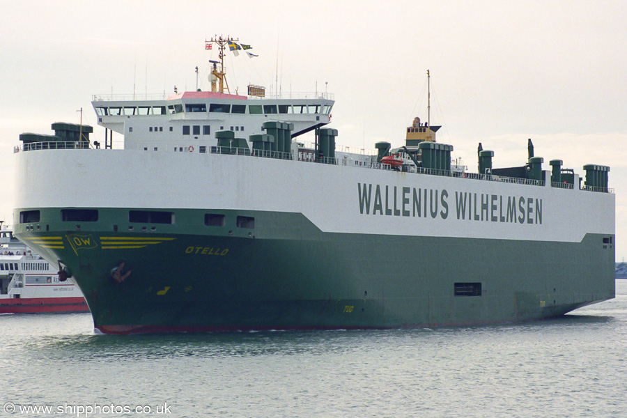Photograph of the vessel  Otello pictured departing Southampton on 20th April 2002