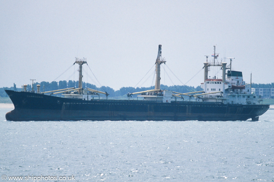 Photograph of the vessel  Ouarsenis pictured on the Westerschelde passing Vlissingen on 21st June 2002