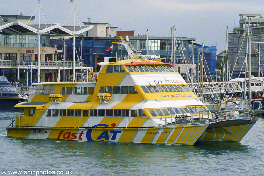 Photograph of the vessel  Our Lady Pamela pictured departing Portsmouth Harbour on 27th September 2003