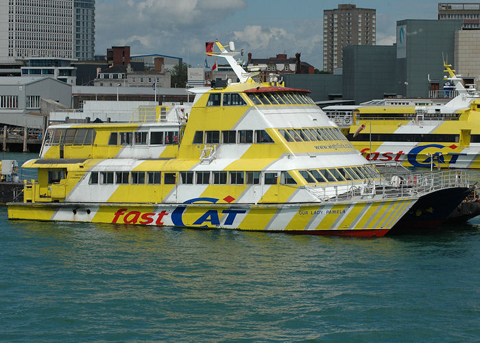 Photograph of the vessel  Our Lady Pamela pictured laid up in Portsmouth Harbour on 13th June 2009