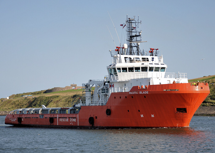 Photograph of the vessel  Pacific Blade pictured arriving at Aberdeen on 15th September 2012