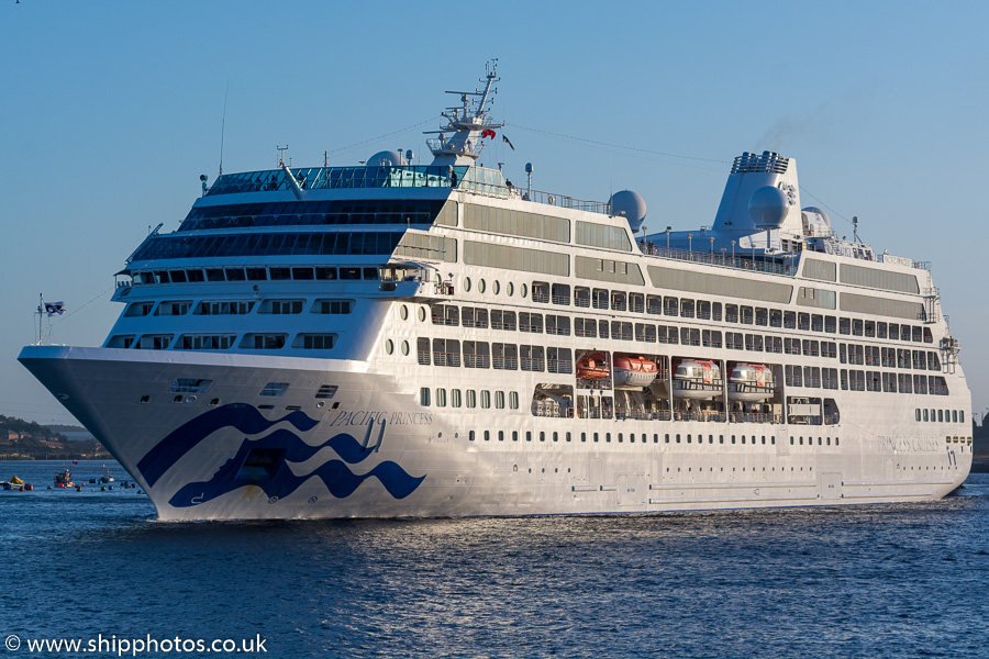 Photograph of the vessel  Pacific Princess pictured passing North Shields on 21st September 2019