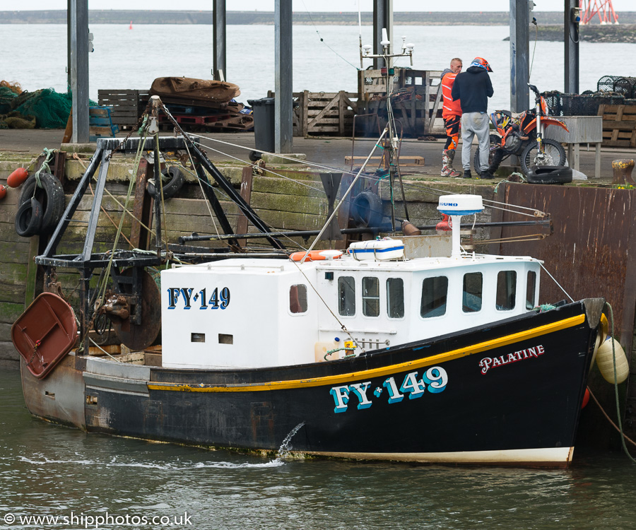 Photograph of the vessel fv Palatine pictured at the Fish Quay, North Shields on 27th April 2019