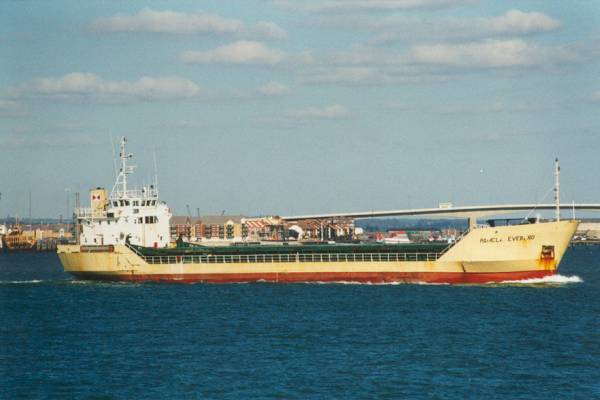 Photograph of the vessel  Pamela Everard pictured departing Southampton on 9th March 1998