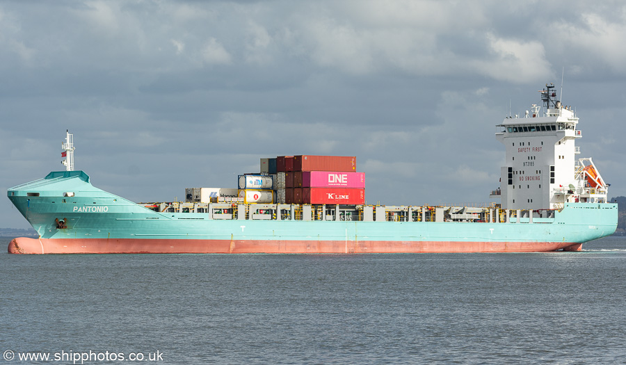 Photograph of the vessel  Pantonio pictured departing Greenock Ocean Terminal on 23rd March 2023