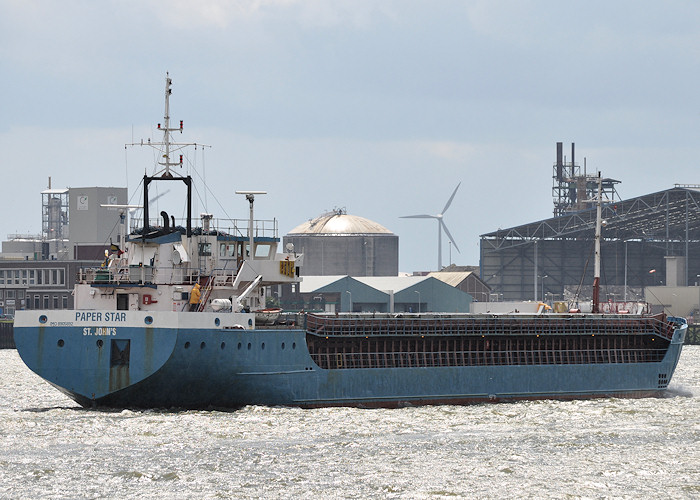 Photograph of the vessel  Paper Star pictured passing Vlaardingen on 22nd June 2012