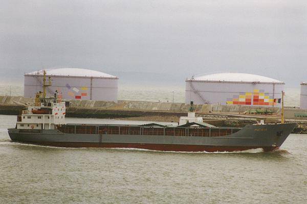  Patria pictured departing Le Havre on 7th March 1994
