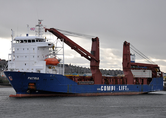 Photograph of the vessel  Patria pictured departing Aberdeen on 14th September 2012
