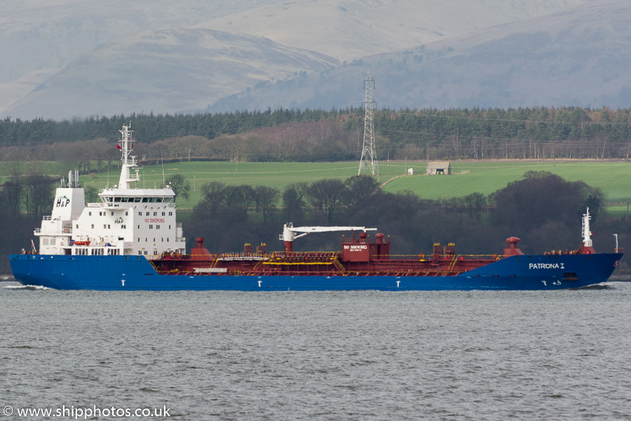 Photograph of the vessel  Patrona I pictured departing Grangemouth on 4th April 2015