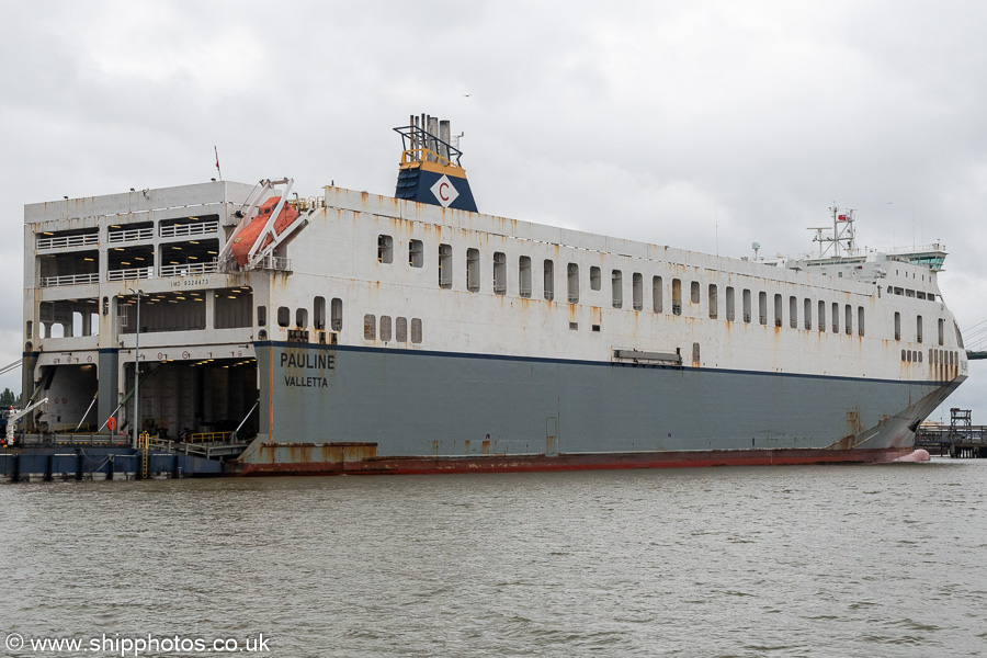 Photograph of the vessel  Pauline pictured at Purfleet Deep Water Wharf on 20th July 2025