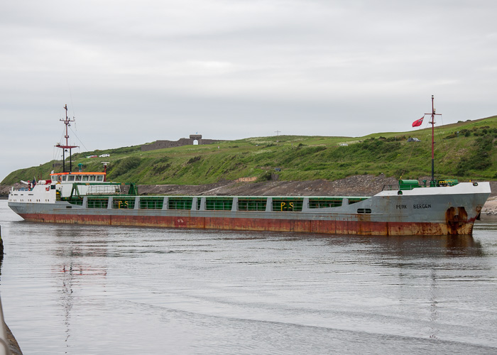 Photograph of the vessel  Peak Bergen pictured arriving at Aberdeen on 13th June 2014
