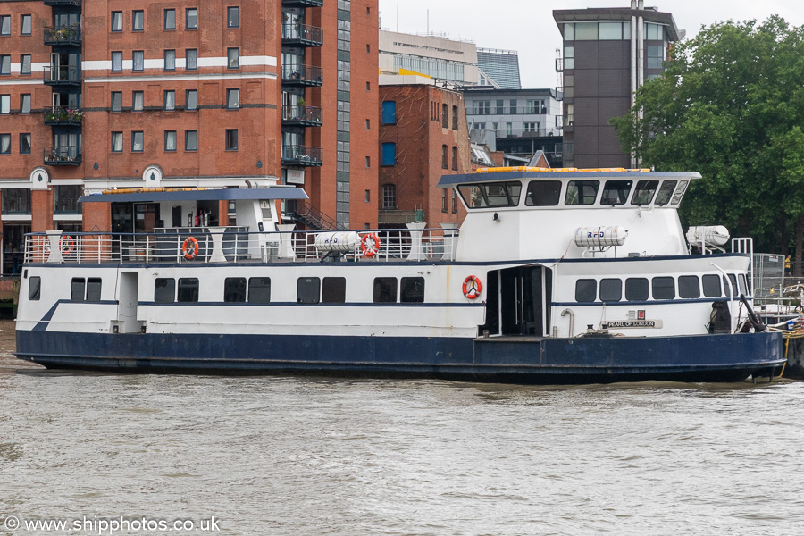 Photograph of the vessel  Pearl of London pictured at Southwark on 20th July 2025
