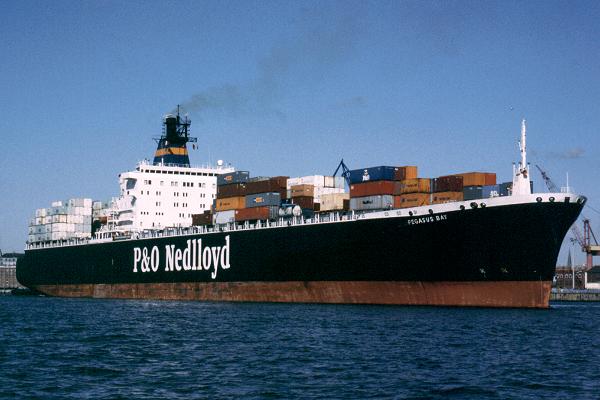 Photograph of the vessel  Pegasus Bay pictured departing Hamburg on 20th March 2001