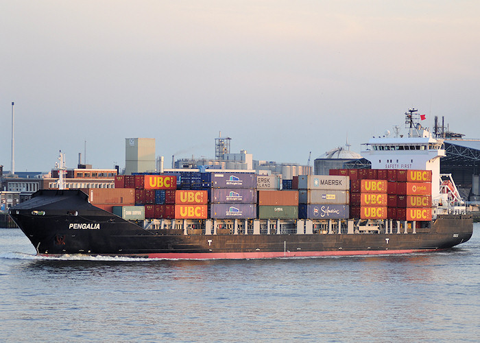 Photograph of the vessel  Pengalia pictured passing Vlaardingen on 27th June 2011