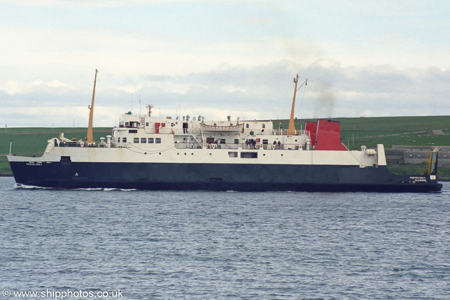 Photograph of the vessel  Pentalina B pictured departing St. Margarets Hope on 10th May 2003