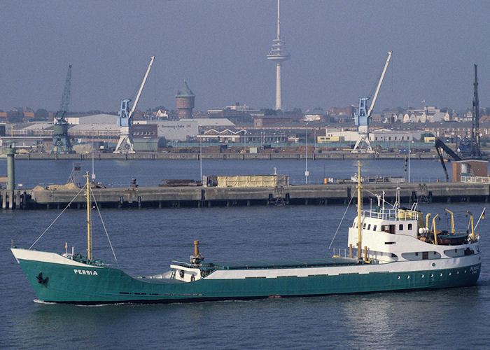 Photograph of the vessel  Persia pictured passing Cuxhaven on 21st August 1995