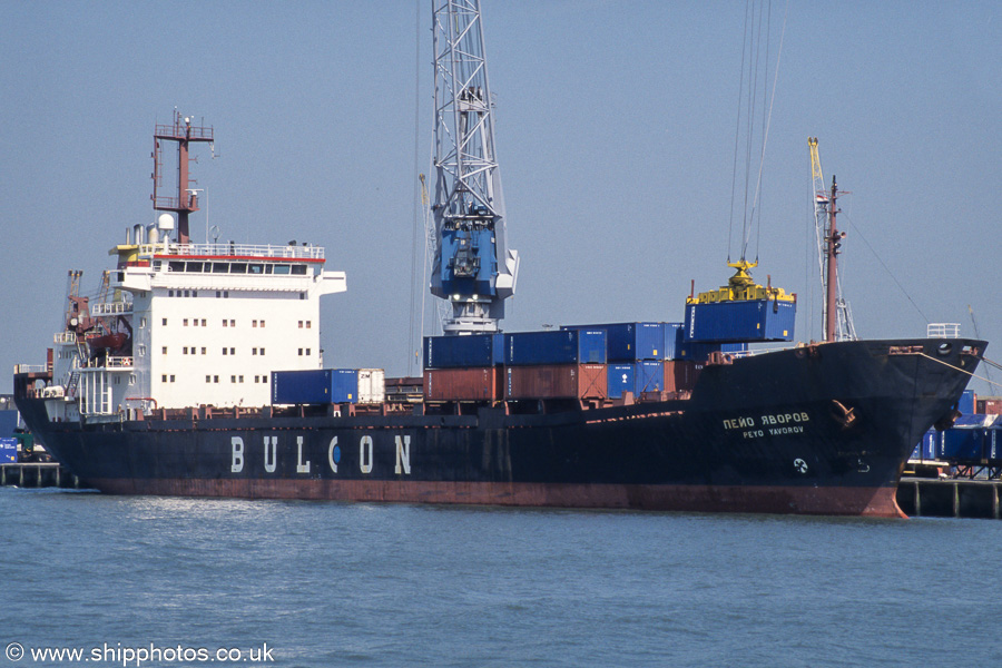 Photograph of the vessel  Peyo Yavorov pictured in Prinses Beatrixhaven, Rotterdam on 17th June 2002