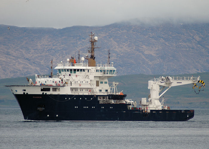 Photograph of the vessel NLV Pharos pictured arriving at Oban on 6th May 2010