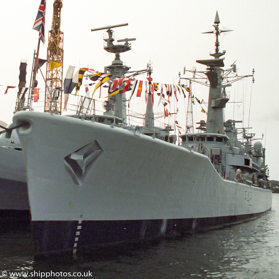 Photograph of the vessel HMS Phoebe pictured in Devonport Naval Base on 28th July 1989