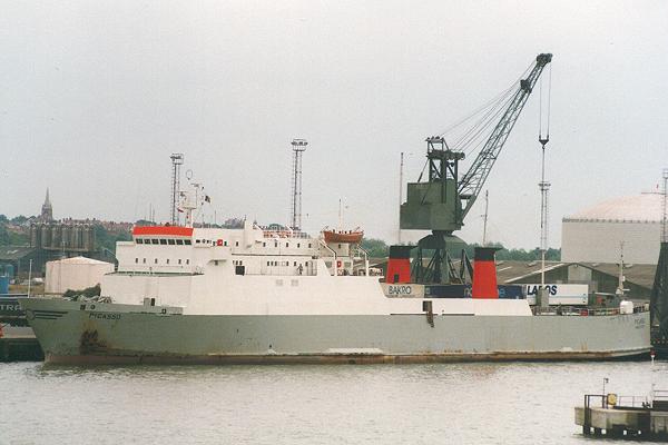 Photograph of the vessel  Picasso pictured in Felixstowe on 26th August 1995