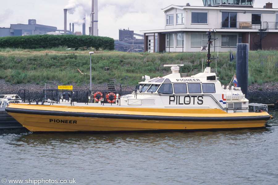 Photograph of the vessel pv Pioneer pictured on the Noordzeekanaal at Ijmuiden on 16th June 2002