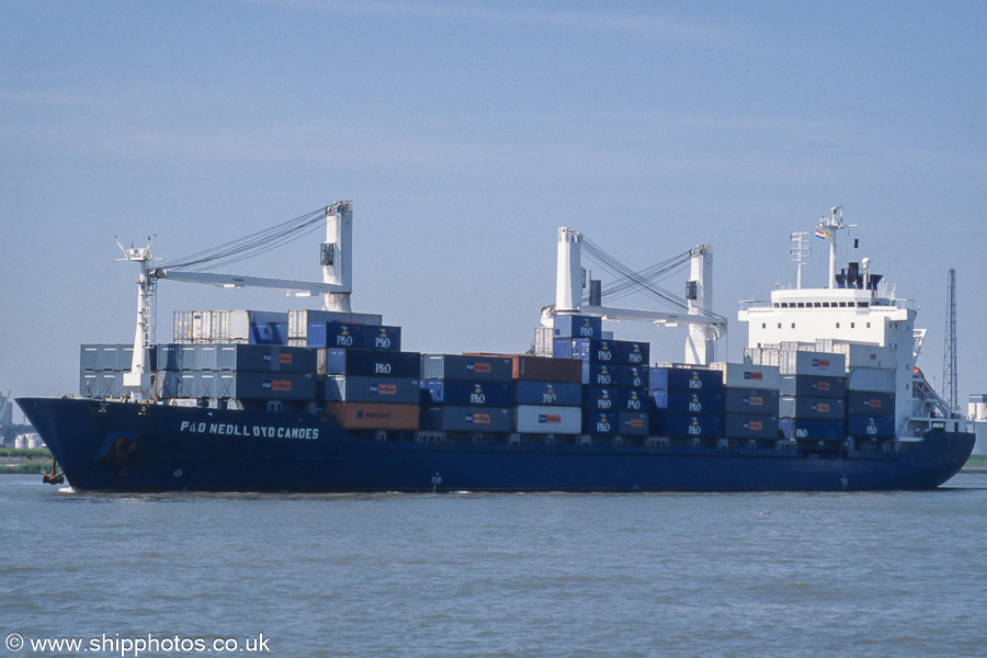 Photograph of the vessel  P&O Nedlloyd Camoes pictured on the Nieuwe Maas at Vlaardingen on 17th June 2002