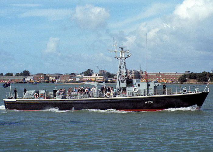 Photograph of the vessel XSV Portisham pictured in Portsmouth Harbour on 29th August 1988