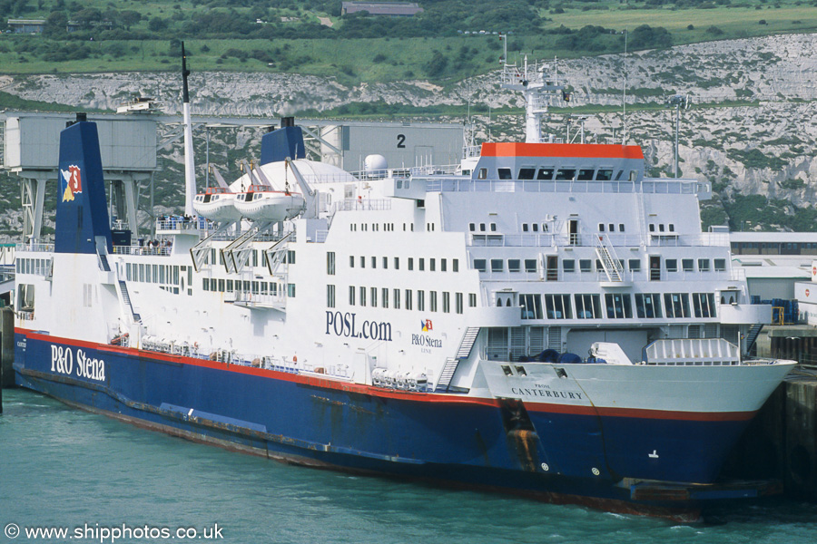 Photograph of the vessel  P&OSL Canterbury pictured at Dover on 22nd June 2002