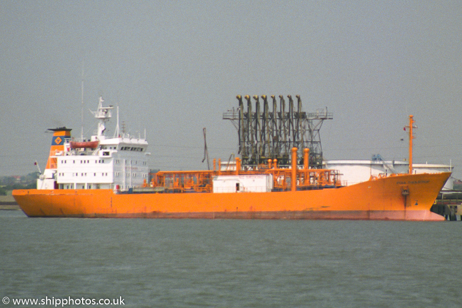 Photograph of the vessel  Poul Tholstrup pictured at Shellhaven on 17th June 1989