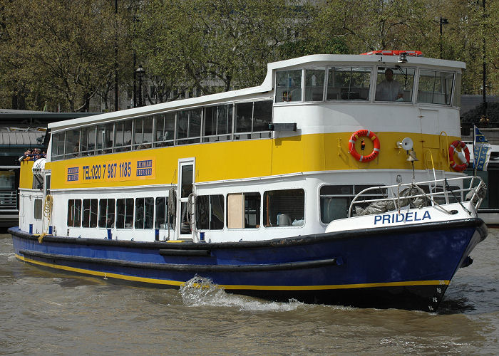 Photograph of the vessel  Pridela pictured in London on 1st May 2006