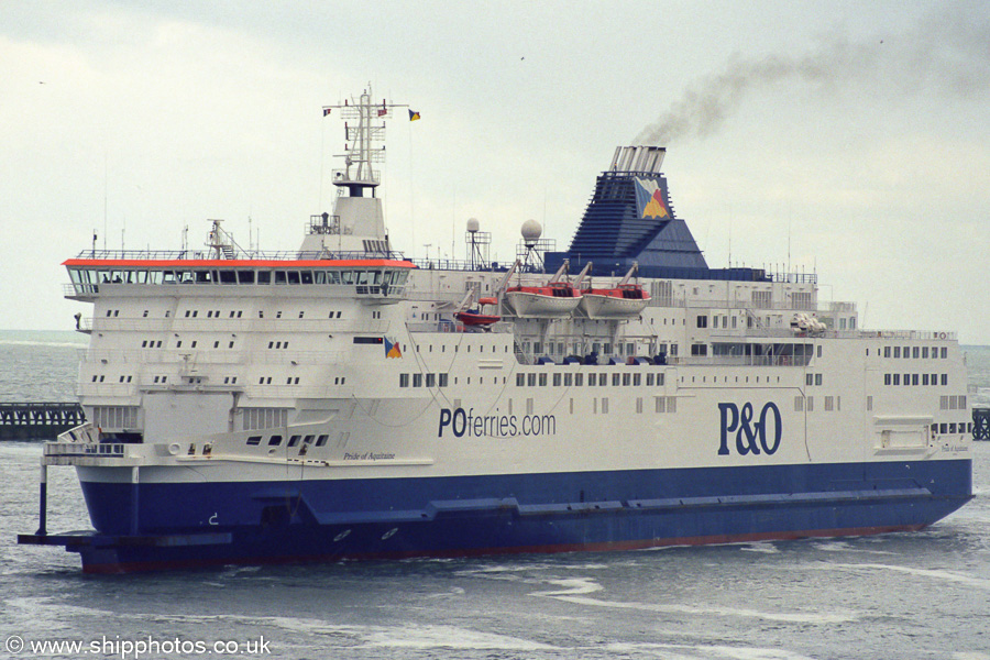 Pride of Aquitaine pictured arriving at Calais on 13th May 2003