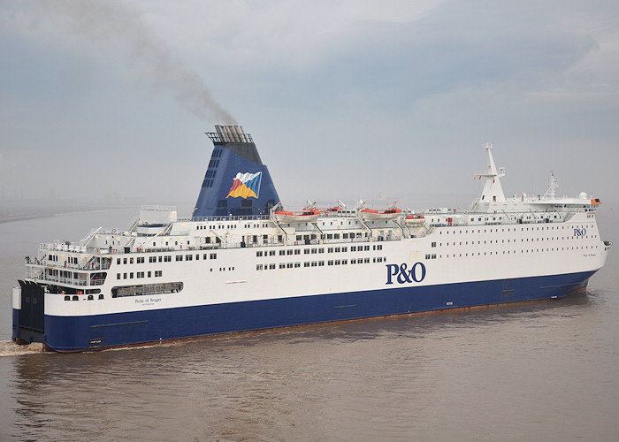 Photograph of the vessel  Pride of Bruges pictured departing King George Dock, Hull on 21st June 2012