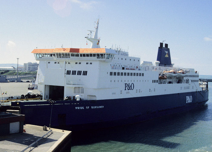 Photograph of the vessel  Pride of Burgundy pictured at Calais on 18th April 1997