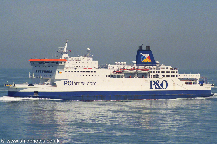 Pride of Burgundy pictured departing Calais on 7th May 2003