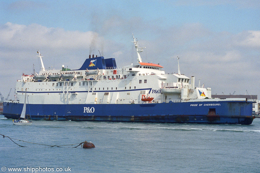  Pride of Cherbourg A pictured departing Portsmouth Harbour on 29th August 2002