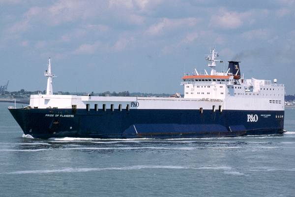 Photograph of the vessel  Pride of Flanders pictured departing Felixstowe on 30th May 2001