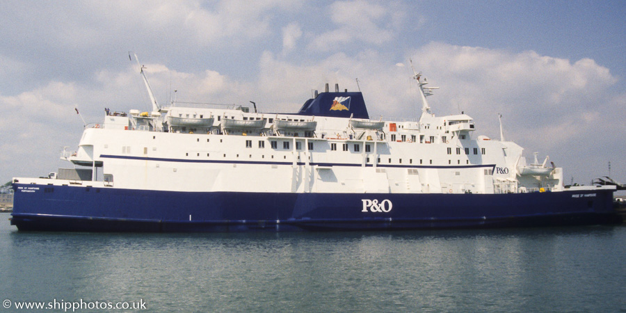 Photograph of the vessel  Pride of Hampshire pictured in Portsmouth Ferry Port on 29th May 1989