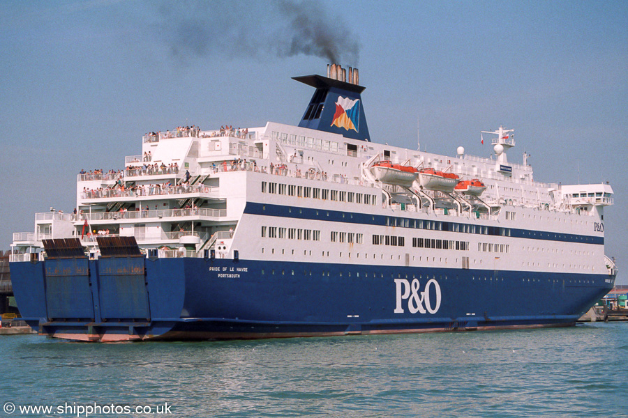 Photograph of the vessel  Pride of Le Havre pictured at Portsmouth Ferryport on 24th August 2001