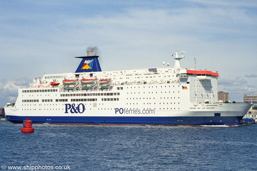 Photograph of the vessel  Pride of Le Havre pictured departing Portsmouth Harbour on 5th May 2003