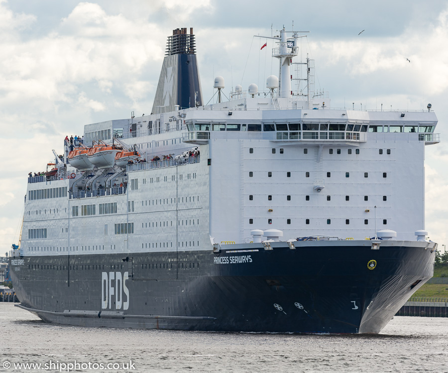 Photograph of the vessel  Princess Seaways pictured passing North Shields on 20th June 2019