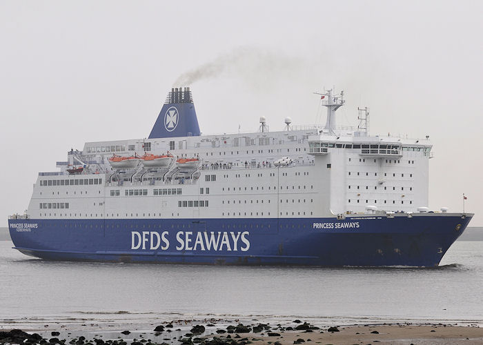Photograph of the vessel  Princess Seaways pictured passing North Shields on 25th August 2013