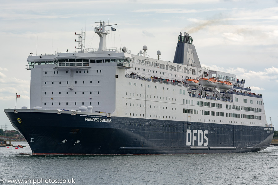 Photograph of the vessel  Princess Seaways pictured passing North Shields on 11th August 2018