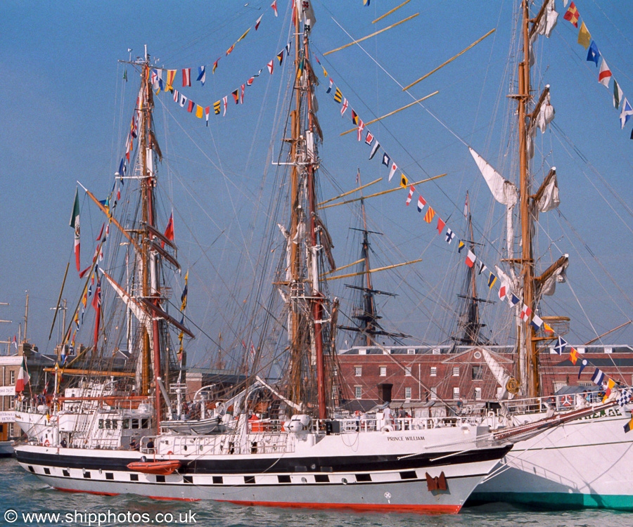 Photograph of the vessel sts Prince William pictured at the International Festival of the Sea, Portsmouth Naval Base on 24th August 2001
