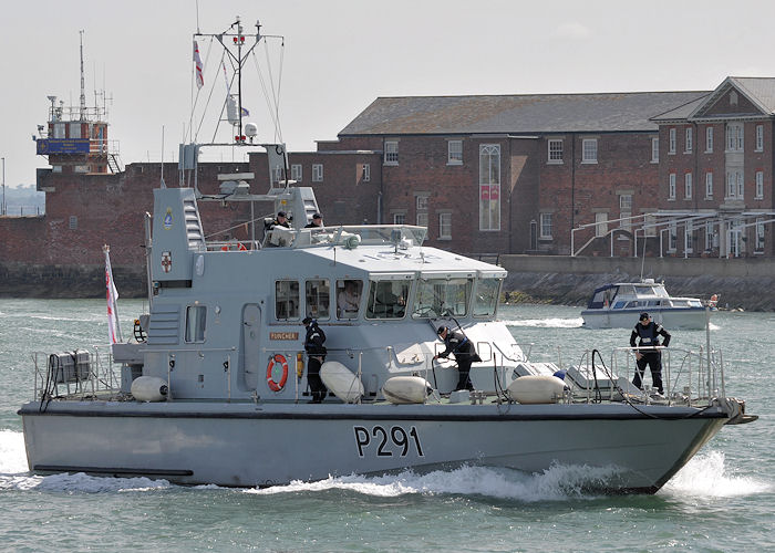 Photograph of the vessel HMS Puncher pictured entering Portsmouth Harbour on 10th June 2013