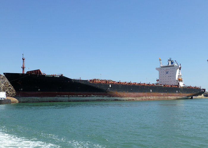 Photograph of the vessel  Qingdao Tower pictured laid up at Southampton on 8th June 2013